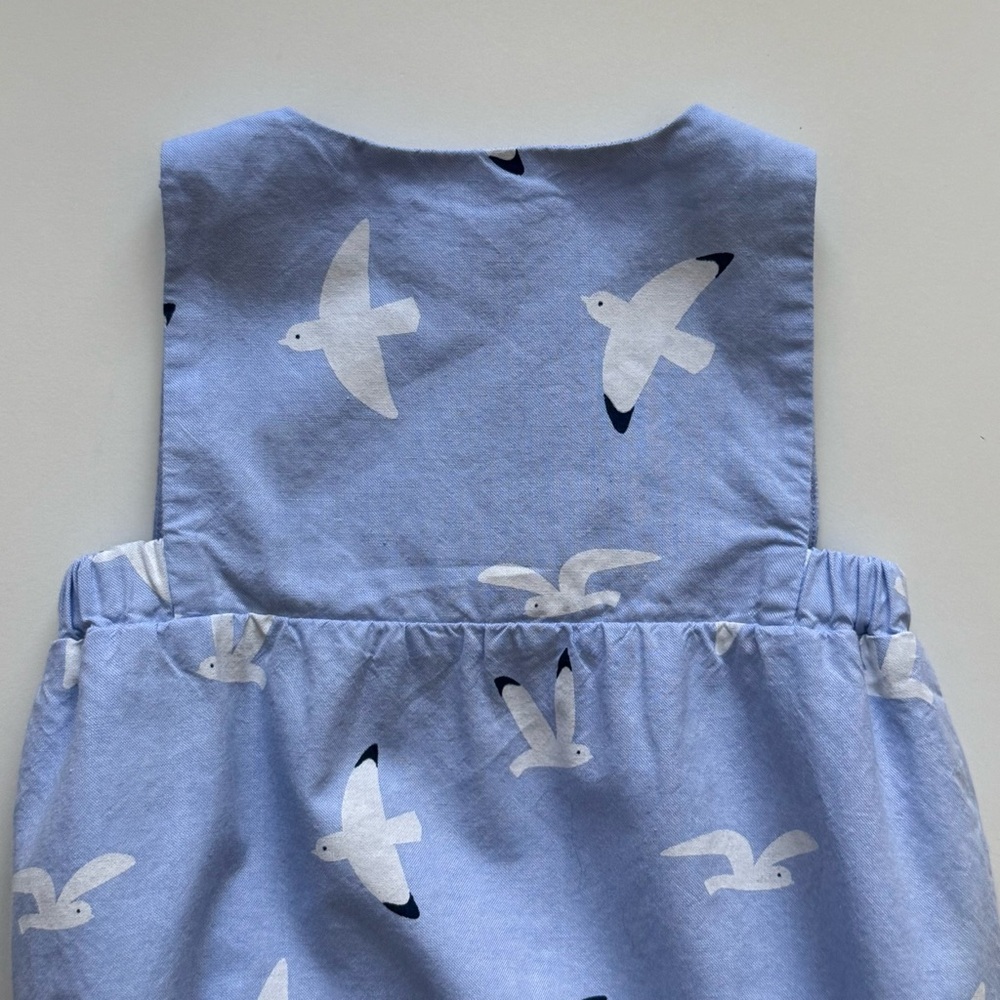 Jacadi Boys Light Blue Seagull Print Bubble Romper - Size 3M - Picture 9 of 16